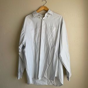 Blue and White Striped Button Down Shirt